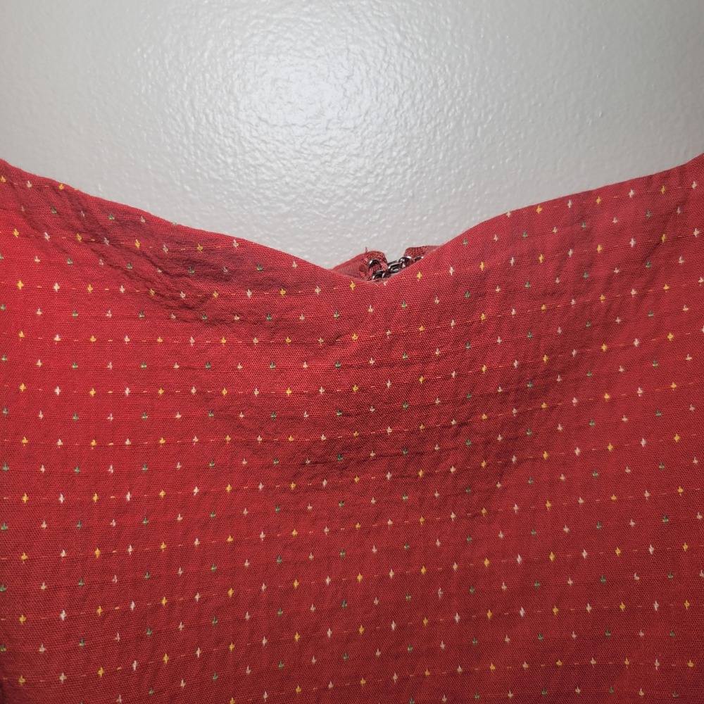 Modcloth Plus Size Sun Dress Burnt Orange Raised Polk a dot Womans' 26 - Picture 4 of 16